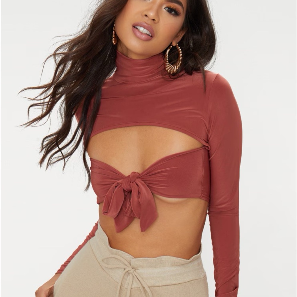 Pretty little thing cropped high neck